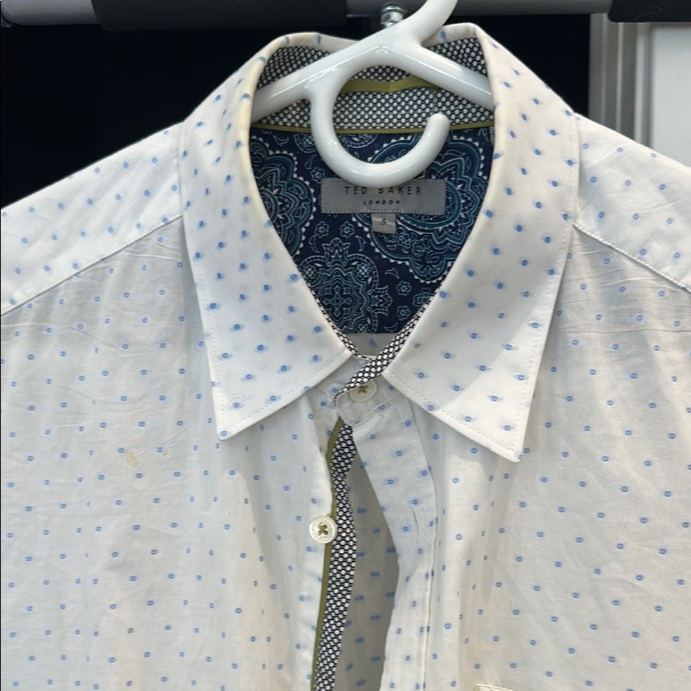 Ted Baker White and Blue Men's Shirt